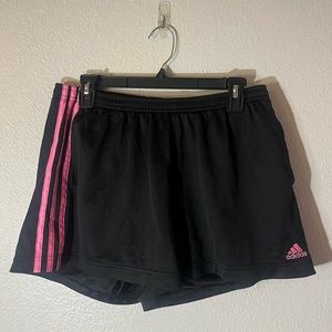 Adidas Running shorts black with 3 hot pink stripes size L